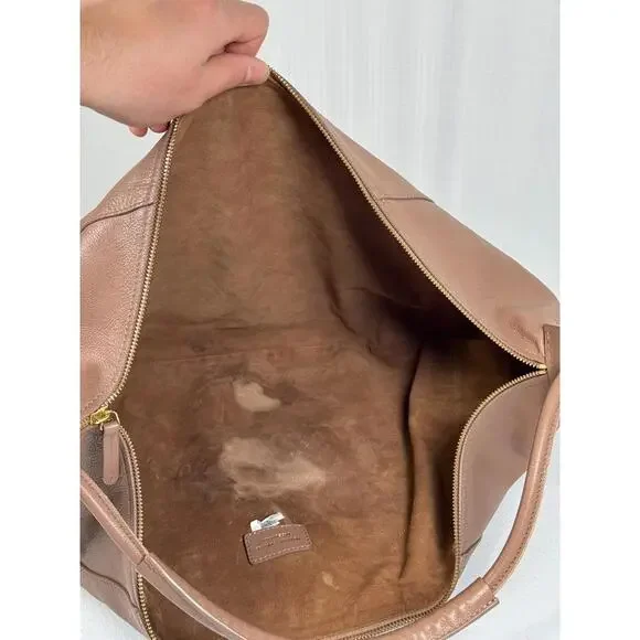 Mansur Gavriel Fortuna Brown Leather Bag with Discoloration & Stain - Picture 12 of 13